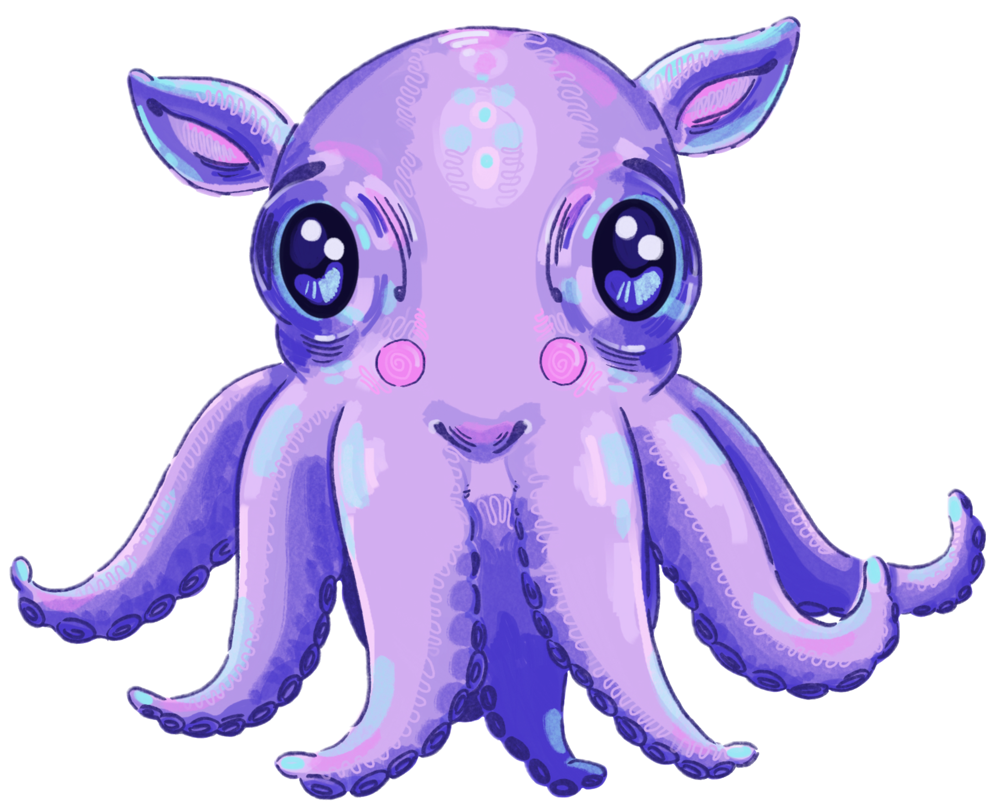 Abbildung eines Oktopus als Kindergrafik, als Hintergrundbild zur Illustration